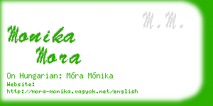 monika mora business card